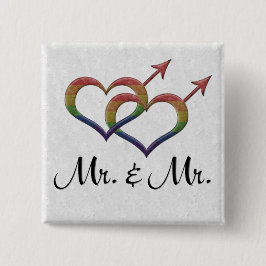 Gay Pride Interlinking Gender Symbols Button