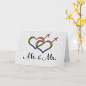 Gay Pride Interlinking Gender Symbols Karte (Gelbe Blume)