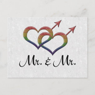 Gay Pride Interlinking Gender Symbols Postkarte