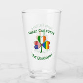 Gay Pride Irish American Flag Kleeblatt personalis Glas (Rückseite)