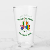 Gay Pride Irish American Flag Kleeblatt personalis Glas (Vorderseite)
