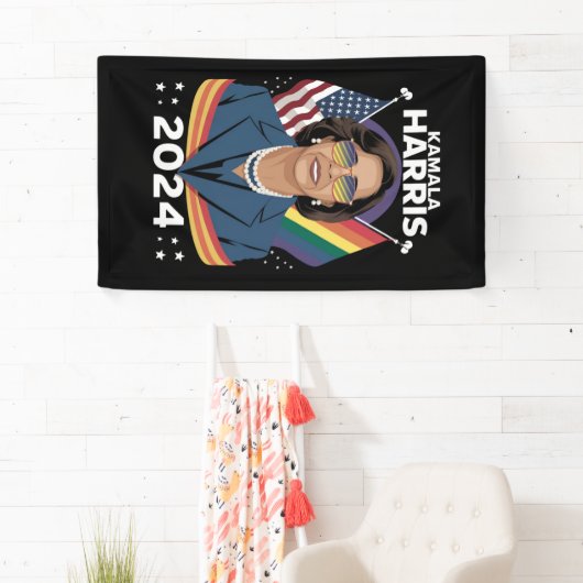 Gay Pride Kamala Harris 2024 Vizepräsident LGBTQ+ Banner (Insitu)