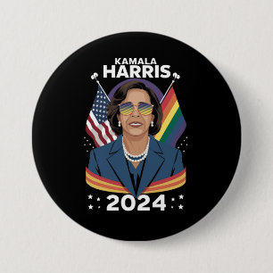 Gay Pride Kamala Harris 2024 Vizepräsident LGBTQ+ Button