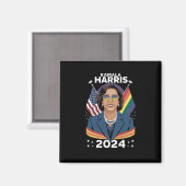 Gay Pride Kamala Harris 2024 Vizepräsident LGBTQ+ Magnet (Vorderseite/Rückseite)