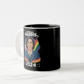 Gay Pride Kamala Harris 2024 Vizepräsident LGBTQ+ Zweifarbige Tasse (Vorderseite Links)