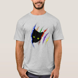 Gay Pride-Katzen-Inhaber-Regenbogen zerrissen T-Shirt