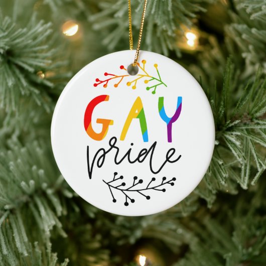 Gay Pride Keramik Ornament (Baum)