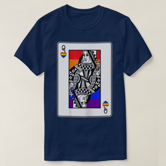 Gay Pride-Königin der Herzen LGBT-Q-Coole Regenbog T-Shirt (Design vorne)