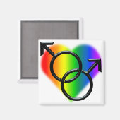 Gay Pride Kühlschrankmagnet Herren Rainbow Liebe M (Vorderseite/Rückseite)