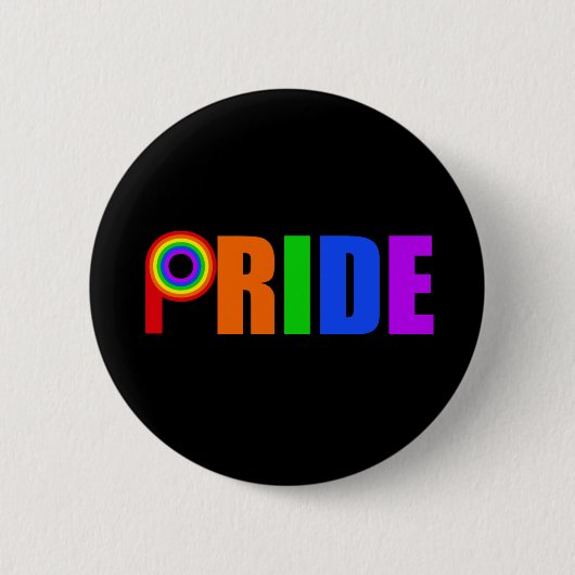 Gay Pride kühne schöne Regenbogenbriefe Button (Vorderseite)