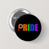 Gay Pride kühne schöne Regenbogenbriefe Button (Vorne & Hinten)