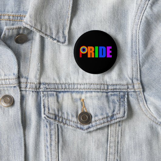 Gay Pride kühne schöne Regenbogenbriefe Button (Beispiel)