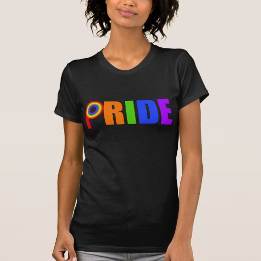 Gay Pride kühne schöne Regenbogenbriefe T-Shirt (Vorderseite)