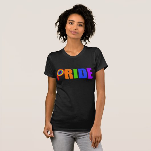 Gay Pride kühne schöne Regenbogenbriefe T-Shirt (Vorne ganz)
