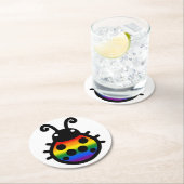 Gay Pride Ladybug Coaster Runder Pappuntersetzer (Vor Ort)