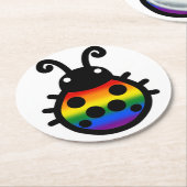 Gay Pride Ladybug Coaster Runder Pappuntersetzer (Angewinkelt)