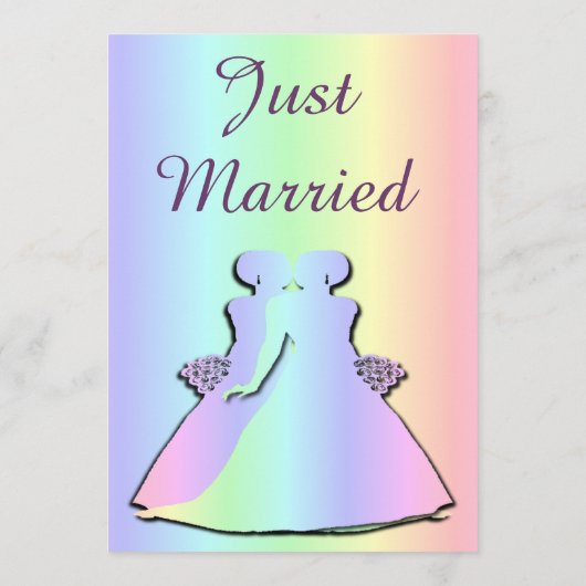 Gay Pride Lesbian Hochzeitsempfang Einladung (Rückseite)