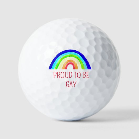 Gay Pride Lesbian LGBT Rainbow Watercolor Golfball (Vorderseite)