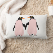Gay Pride Lesbian Penguins Holding Hands Lendenkissen (Decke)