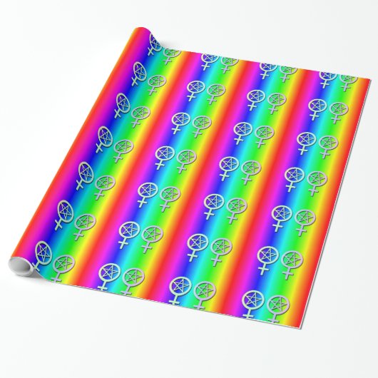 Gay Pride-lesbische Pentagramm Handfasting Geschenkpapier (Ungerollt)