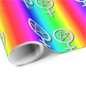 Gay Pride-lesbische Pentagramm Handfasting Geschenkpapier (Rolleneckpunkt)