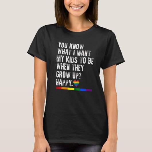 Gay Pride LGBT Awareness Parents Mom Dad Lesbian P T-Shirt (Vorderseite)