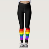 Gay Pride LGBT Farbiger Regenbogen Leggings (Vorderseite)