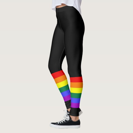 Gay Pride LGBT Farbiger Regenbogen Leggings (Links)