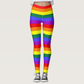 Gay Pride LGBT Farbiges Regenbogenmuster Leggings (Vorderseite)