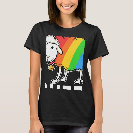 Gay Pride LGBT Niedlich die Regenbogenschaf in der T-Shirt (Vorderseite)