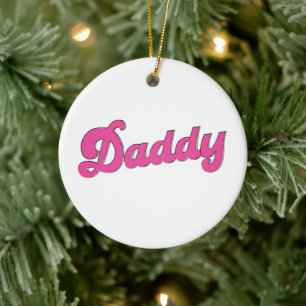 Gay Pride LGBT Pink Bear Gay Daddy Keramik Ornament