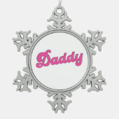 Gay Pride LGBT Pink Bear Gay Daddy Schneeflocken Zinn-Ornament (Vorderseite)