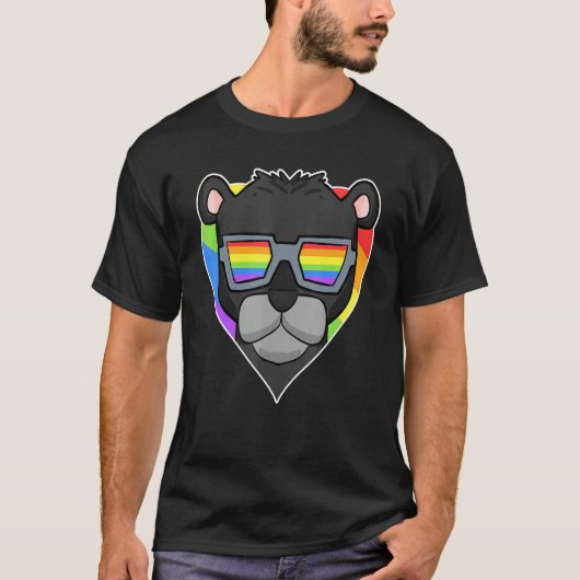 Gay Pride LGBT Rainbow - Black panther - LGBT Hear T-Shirt (Vorderseite)