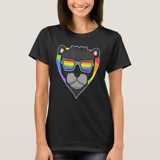 Gay Pride LGBT Rainbow - Black panther - LGBT Hear T-Shirt (Vorderseite)