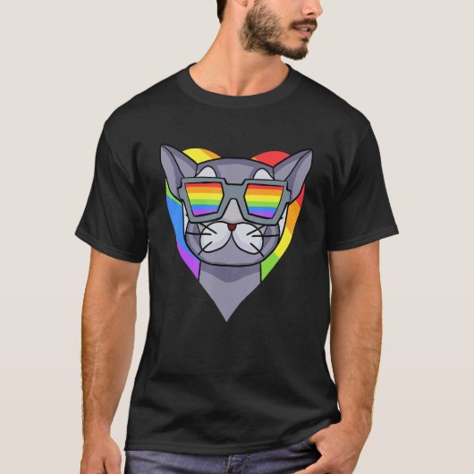 Gay Pride LGBT Rainbow - Cat Breed British shortha T-Shirt (Vorderseite)