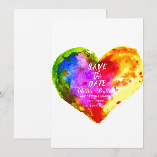 Gay Pride LGBT Rainbow Ehe Einladung (Vorne/Hinten)