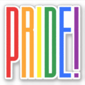 Gay Pride LGBT Rainbow Flag Text LGBTQ Support Aufkleber (Vorderseite)