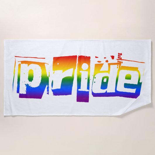 Gay Pride LGBT Rainbow Flag Typografie LGBTQ Strandtuch (Vorderseite)