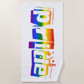 Gay Pride LGBT Rainbow Flag Typografie LGBTQ Strandtuch (Vorderseite)