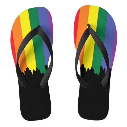 Gay Pride LGBT Rainbow Paint Badesandalen (Fußbett)