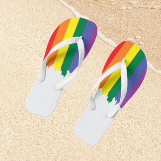 Gay Pride LGBT Rainbow Paint Badesandalen