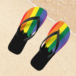 Gay Pride LGBT Rainbow Paint Badesandalen