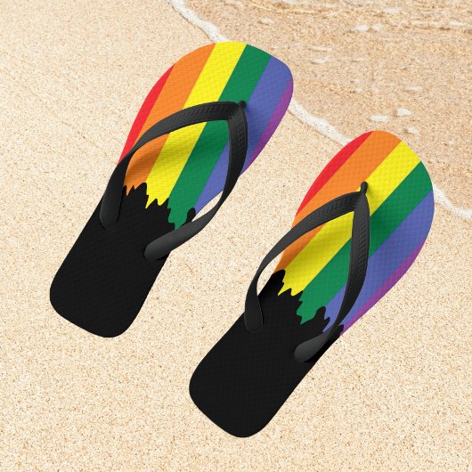 Gay Pride LGBT Rainbow Paint Badesandalen
