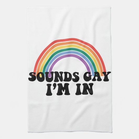 Gay Pride LGBT Rainbow Sounds Gay I'm In Geschirrtuch (Vertikal)