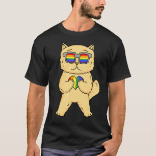 Gay Pride LGBT Regenbogen - Katzenrasse Perser - L T-Shirt