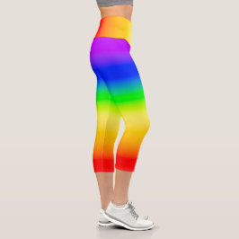 Gay Pride LGBT Regenbogenfahne Ombre Colors Stripe Capri Leggings