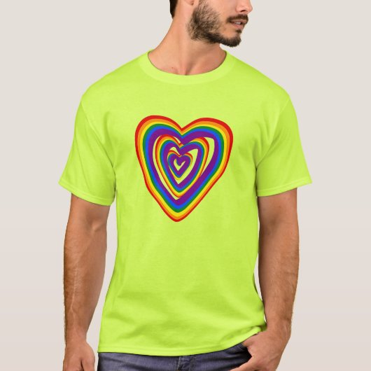 Gay Pride LGBT-Regenbogenflagge Herz Niedliche LGB T-Shirt (Vorderseite)