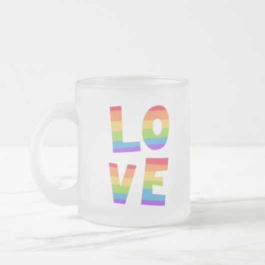 Gay Pride LGBT Regenbogenflagge Liebe Liebe LGBTQ Mattglastasse (Links)