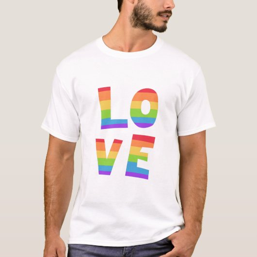 Gay Pride LGBT Regenbogenflagge Liebe Liebe LGBTQ T-Shirt (Vorderseite)