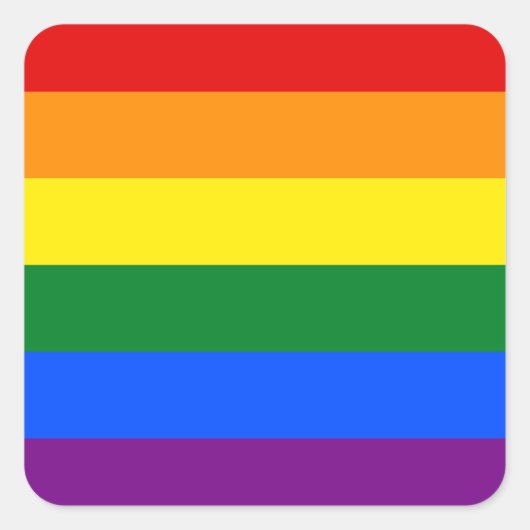 Gay Pride LGBT-Regenbogenflagge Quadratischer Aufkleber (Vorderseite)